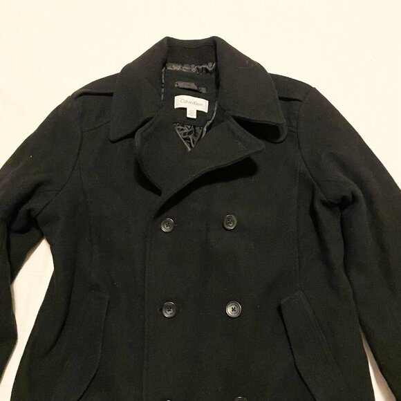 Calvin Klein Wool Blend Peacoat Womens Small - Picture 2 of 16